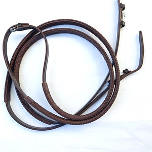 Brown Leather Reins, Horse Reins, Brown Leather Bridle, Reins For Horses, Leather Horse Tack, Rubber Horse Reins, Showjumping Reins