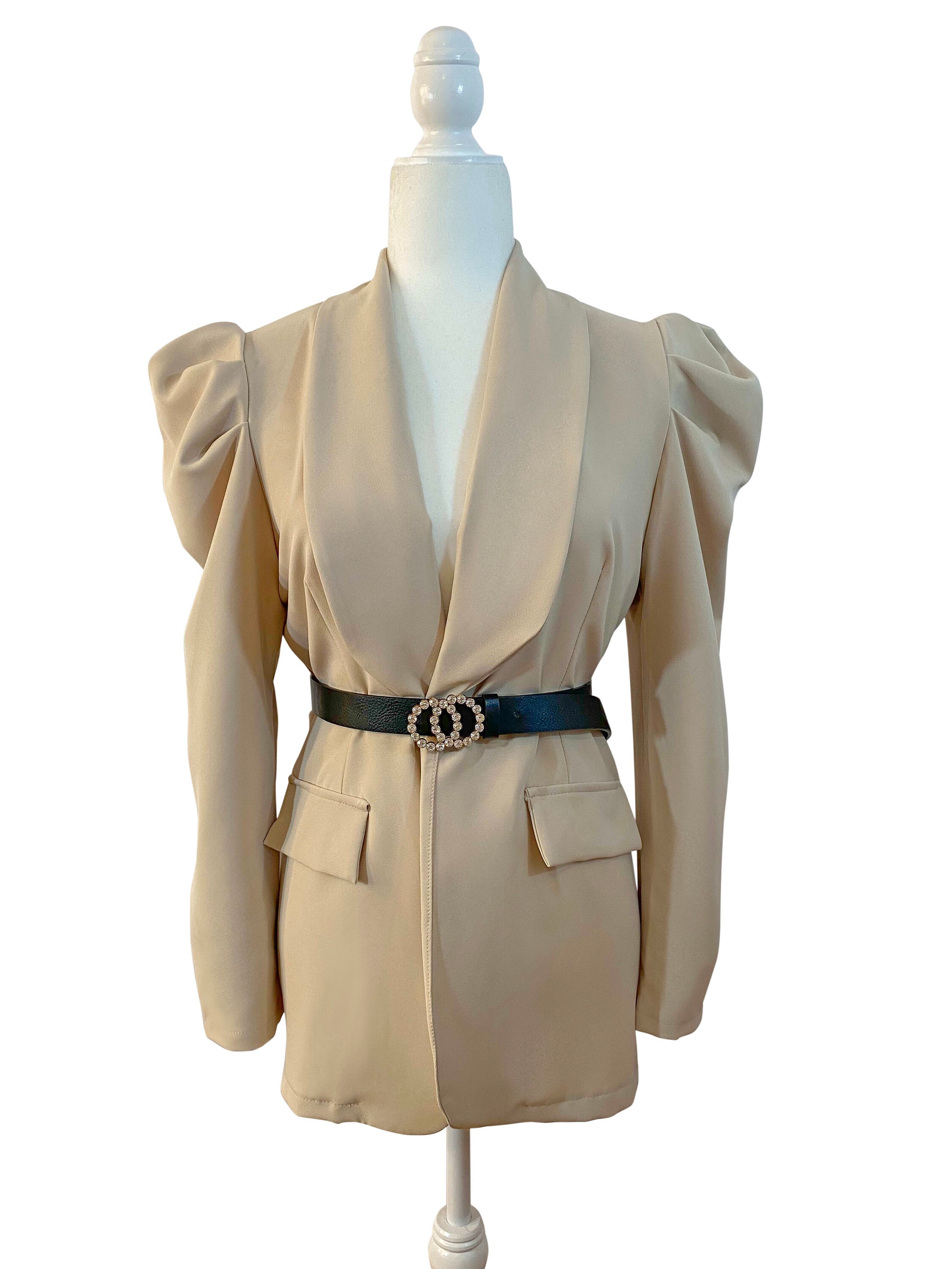 Women Beige Lightweight Jacket Blazer 