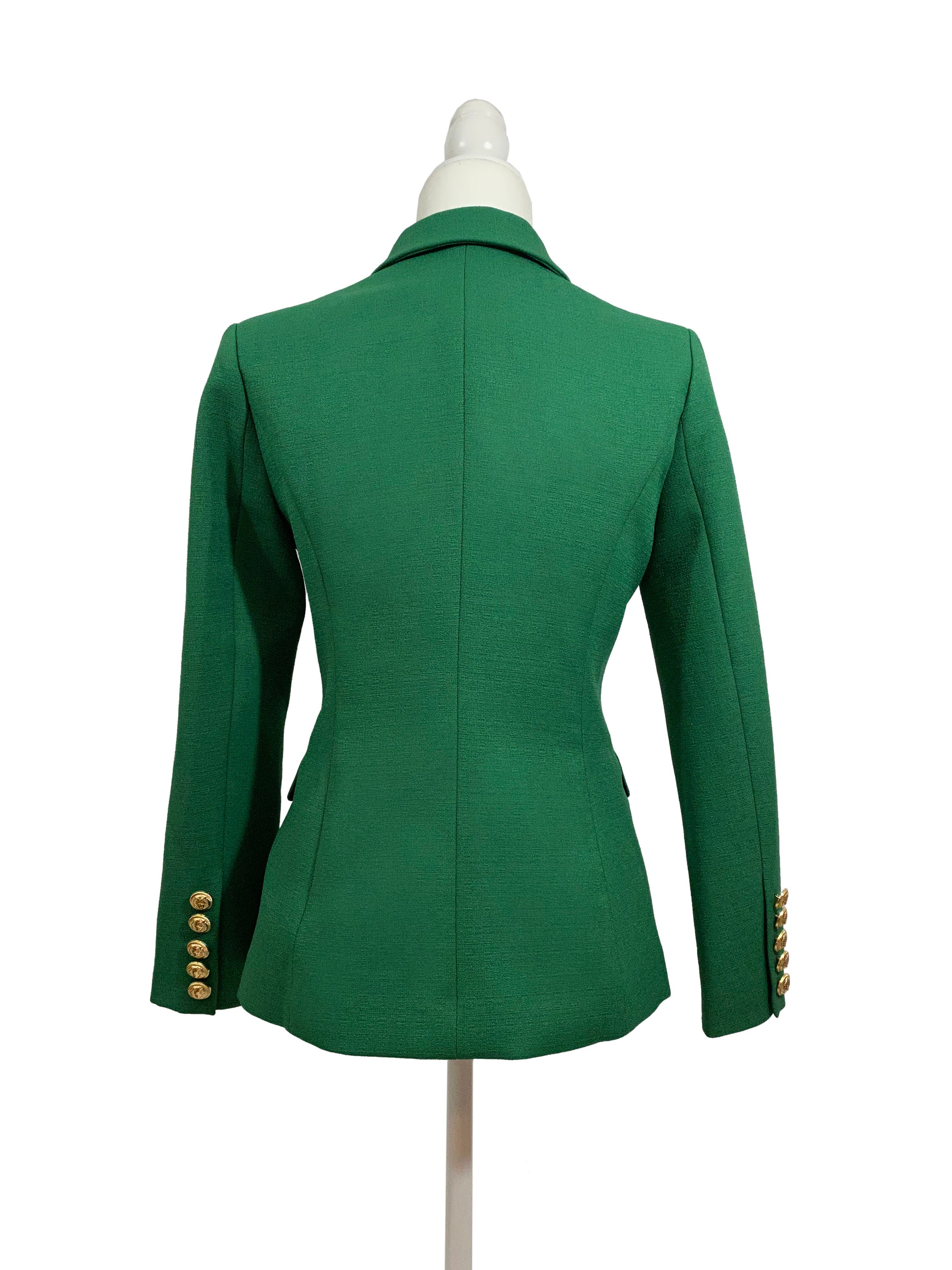 green blazer short set