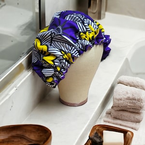 Ankara & Satin Mütze, afrikanischer Druck, Satinmütze für Erwachsene, Schutzmütze, Seide gefüttert Mütze, Satin Linie Mütze, Erwachsene Mütze