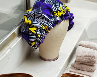 Ankara & Satin Bonnet, African Print, Adult Satin Cap,Protective Cap,Silk lined Cap,Satin line Bonnet, Adult bonnet