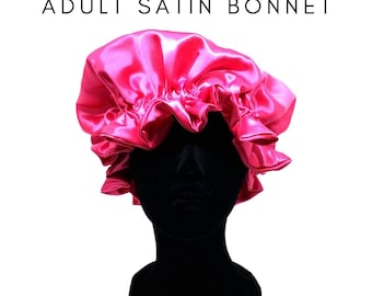 Satin Adults Bonnets| Reversible Bonnets|Adjustable Bonnet| Satin Sleep cap|Protective Satin Cap| Silk Cap| Elastic Bonnet|Drawstring bonnet