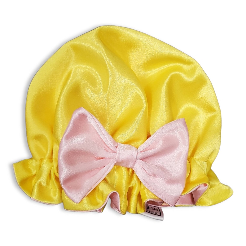 Light Pink and Yellow Bonnet With Bow image 6