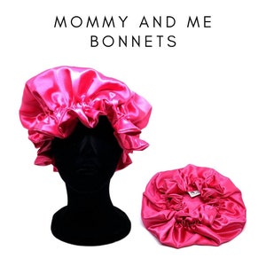 Mommy and Me Bonnet Set, Baby Bonnet, Adult Bonnet,Drawstring  Bonnet,Elastic Bonnet, Satin Bonnet,Silk Bonnet,Sleep Cap