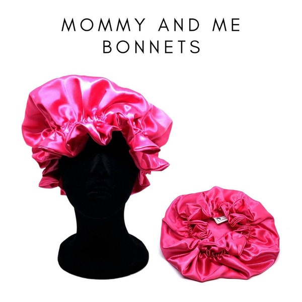 Mommy and Me Bonnet Set, Baby Bonnet, Adult Bonnet,Drawstring  Bonnet,Elastic Bonnet, Satin Bonnet,Silk Bonnet,Sleep Cap