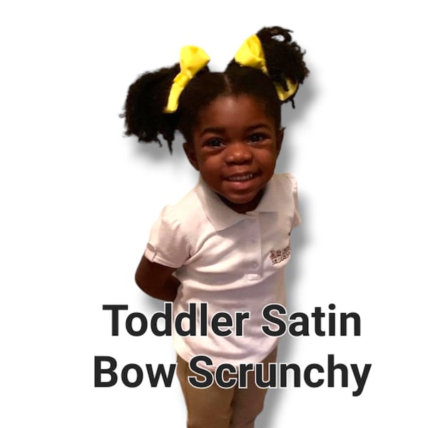 Toddler Bow Scrunchy, Satin Scrunchy, Toddler Hair Tie, Baby Scrunchy, Infant Scrunchy