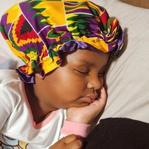 African Print Baby Bonnet, Satin lined Bonnet, Baby Satin Bonnet,Baby Satin Bonnet for Girls ,Adjustable