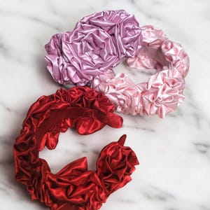 Flower Headband, Satin headband ,Handmade headband, Flower Headband