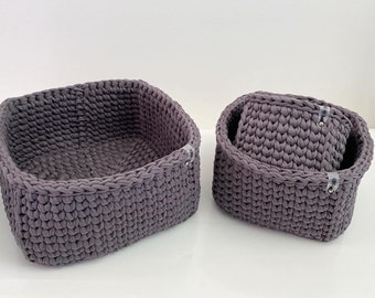 Crochet basket pattern-square basket pattern-storage basket-handmade basket- video tutorial