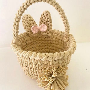 かぎ針編みのバスケットのパターン - かぎ針編みのウサギのバスケット - かぎ針編みの花のバスケット - 2 つのバスケットのパターン ラウンド バスケットのパターン - イースター バスケット - ビデオ チュートリアル -
