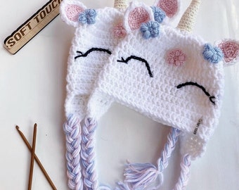 Crochet pattern, crochet unicorn hat pattern, crochet animal hat pattern, video tutorial,unicorn hat pattern, crochet hat pattern, girls hat