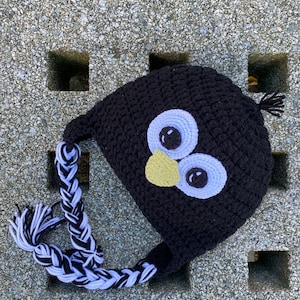 crochet hat pattern, crochet penguin hat, crochet animal hat pattern, PDF, video tutorial, unisex crochet hat