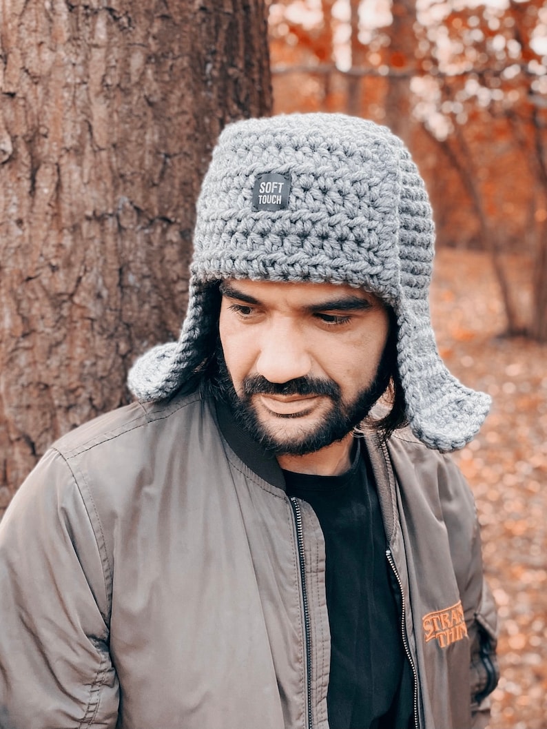 Crochet Pattern Trapper Hat Aviator Trapper Hat Video Etsy