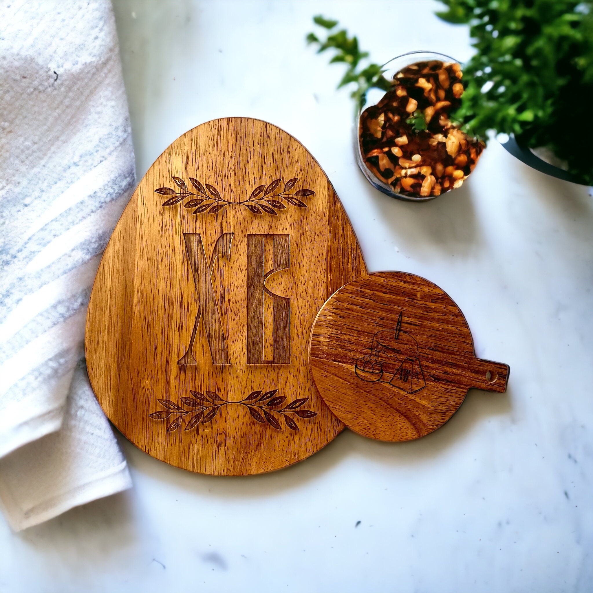 Easter Serving Tray Duo Kulich and Cheese Paskha Serving Trays Large