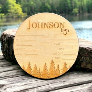 Custom Twins Announcement • Baby Birth Statistics • Hospital Sign • Custom Baby Name Sign • Wooden Twins Keepsake • Personalized • Write In