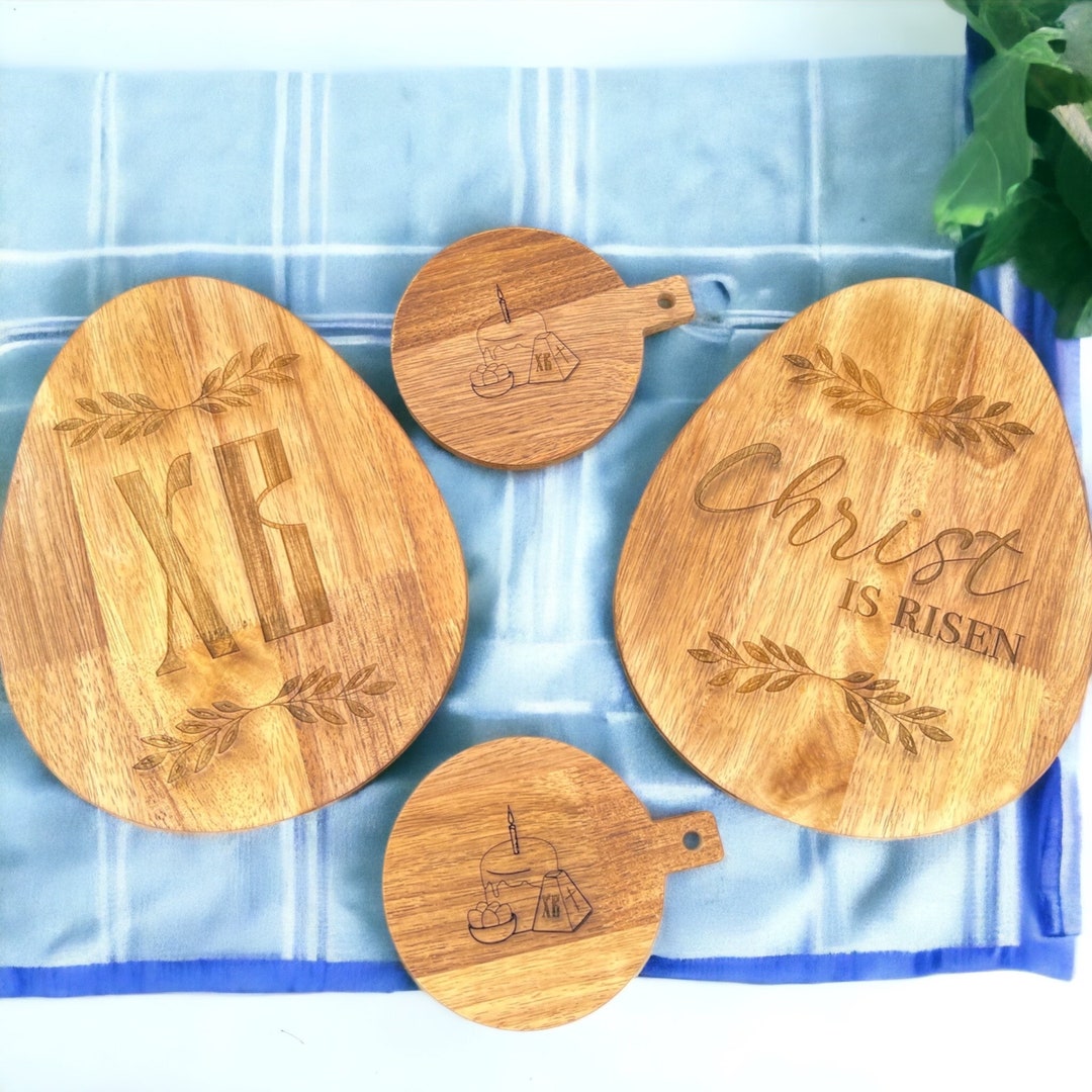 Easter Serving Tray Duo Kulich and Cheese Paskha Serving Trays Large