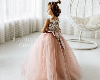 First Communion Dress, White Lace Girl Dress,lace Flower Girl Dress,long  Tulle Dress Girls,tutu Dress,first Birthday Dress,baby Formal Dress - Etsy