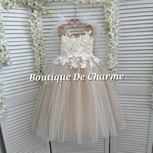 Sparkle girl dress, Toddler lace dress, Tulle flower girl dress, Tutu dress, Junior bridesmaid dress, Baby wedding dress, Girl long dress