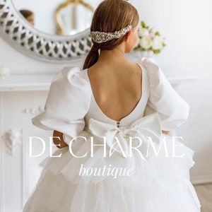 Vestido rústico para florista, Vestido de tule para florista, Vestido de cetim para florista, Vestido tutu, Vestido de primeira comunhão, Vestido de noiva para criança, Vestido de bebê
