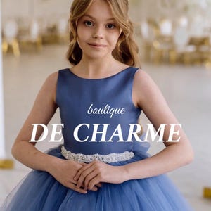 Satin flower girl dress,Junior bridesmaid dress,Girl ball gown,Navy blue flower girl dress,Tulle girl dress,Toddler dress,Girl formal dress