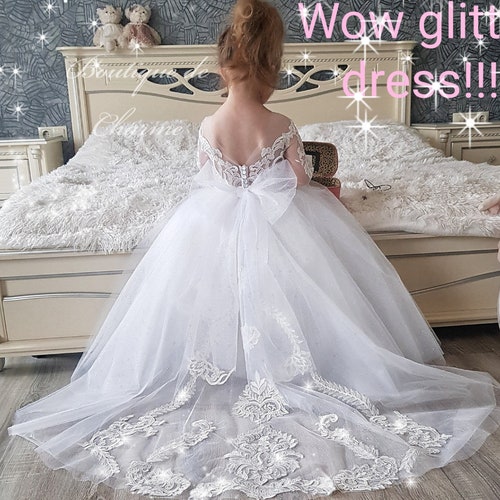 Baby Wedding Dress White Lace Flower Girl Dress Toddler Etsy