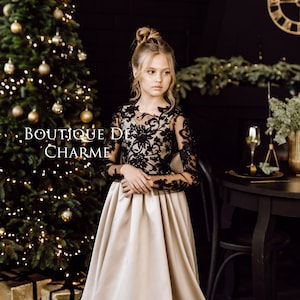 Black and gold junior bridesmaid dresses sale