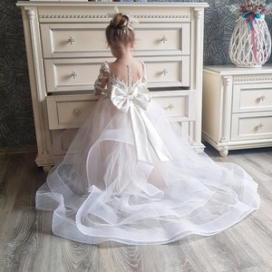 Baby girl dress, Lace flower girl dress, Tulle flower girl dress, Princess flower girl dress, Birthday girl dress, Flower girl dress tutu