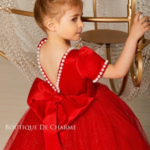 Glitter flower girl dress, Satin flower girl dress, Tulle toddler dress,Baby wedding dress,Princess dress,Junior bridesmaid dress,Girl dress
