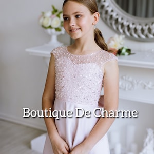 Sequin dress toddler, Junior bridesmaid dress, Satin flower girl dress, Sparkle flower girl dress, Pink girl dress, Birthday girl dress