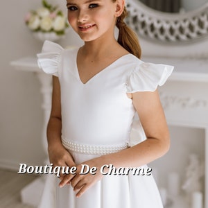 Ivory flower girl dress,Junior bridesmaid dress,Satin girl dress,Tulle flower girl dress,Tutu dress,Princess flower girl dress,Toddler dress