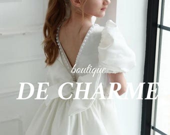 Heilige Kommunion Kleid, Elfenbein Blumenmädchen Kleid, Mädchen Hochzeitskleid, Kleid mit Perlen, Prinzessin Mädchen Kleid, Kleinkind Kleid, Satin Mädchen Kleid