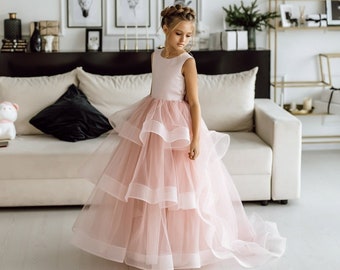 old rose flower girl dress