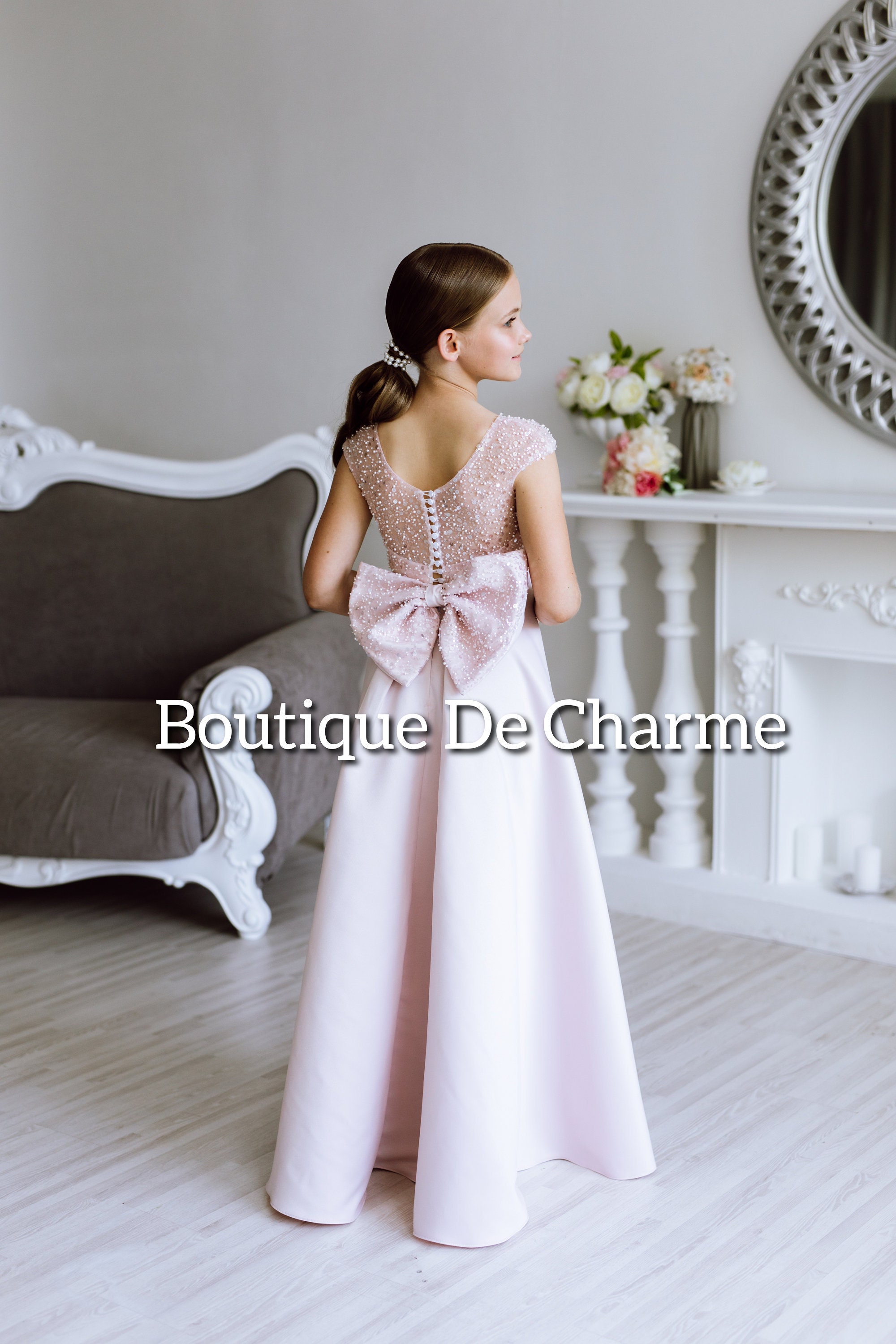 SHEIN Vesto Organza Per Bambine Con Meraviglioso Tessuto A - Foto 7