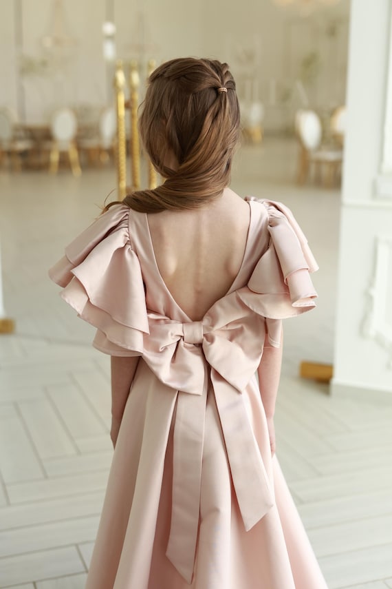 chinese dress ladies Fifth Avenue Bow Back Maxi Dress Baby Pink main image 1