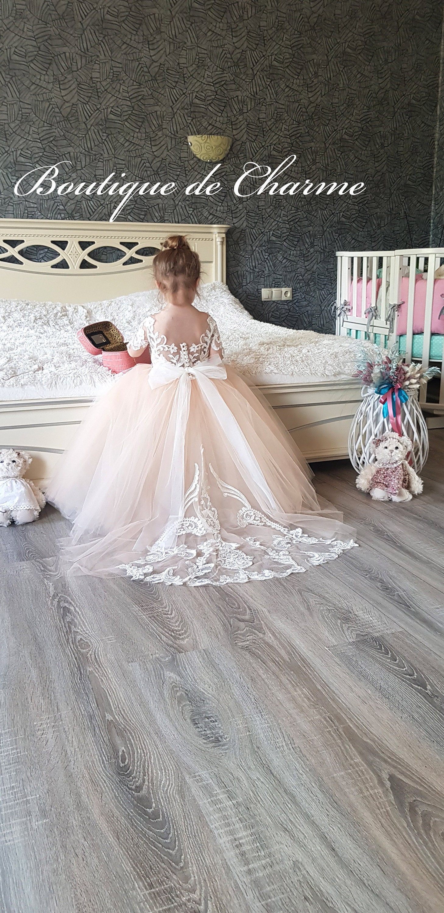 Abito Da Principessa IMEKIS Per Ragazza: Vestito Di Pizzo E Tulle Con Paillettes Per Matrimonio E Compleanno (Taglie 3-12 Anni - Cotone/Polyester)