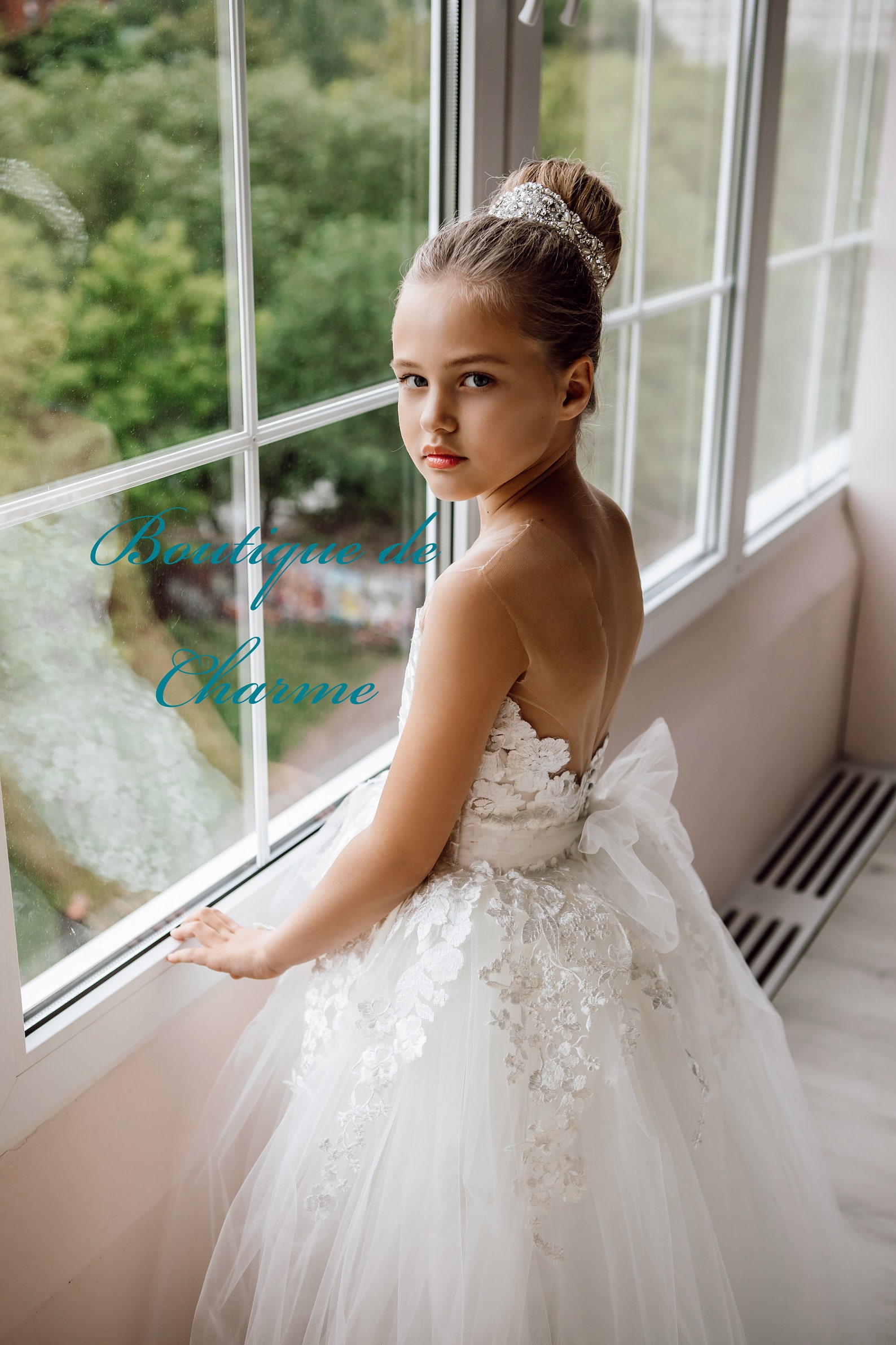 Tutu Flower Girl Dress Ivory Flower Girl Dresstulle Flower - Etsy