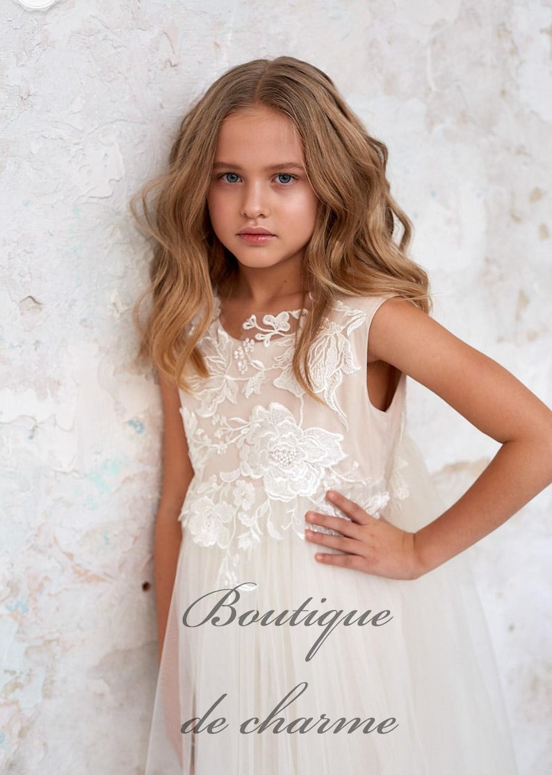 Lace Flower Girl Dress Tutu Flower Girl Dress Girl Wedding Etsy