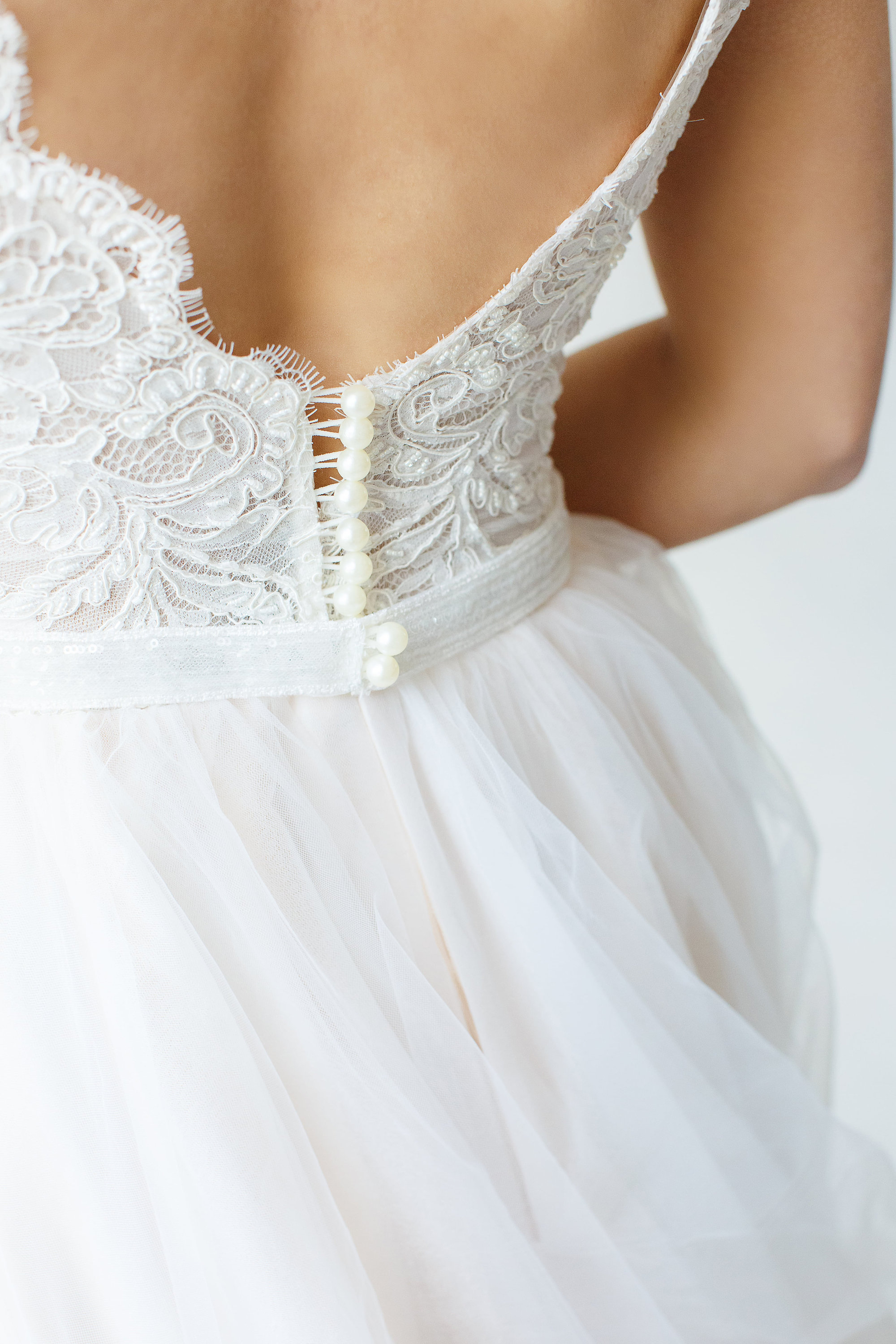 Backless Wedding Dress Maxi Wedding Dress Lace and Tulle Etsy