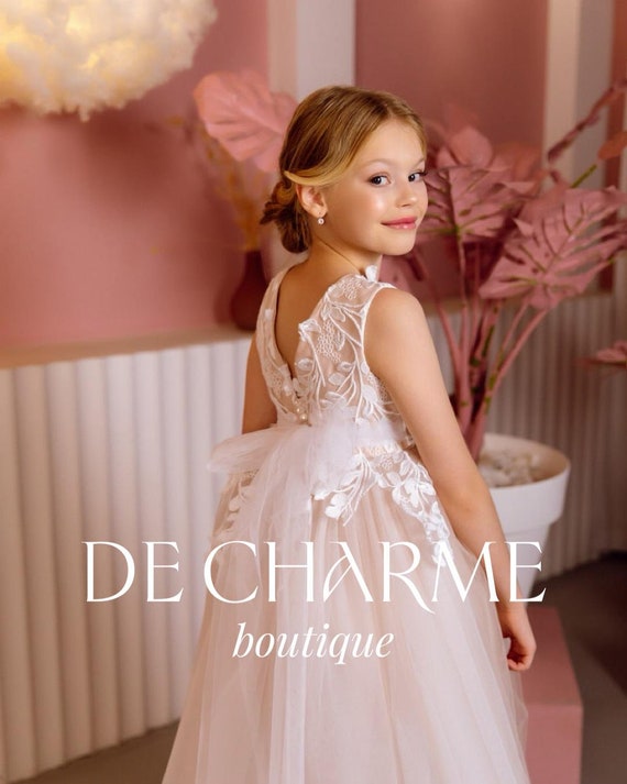 chinese dress ladies GERI / Charming Lace Flower Girl Dress with Tulle Skirt