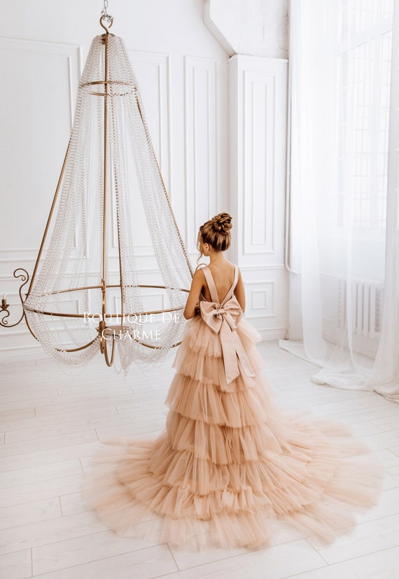 Tulle Flower Girl Dress Girl Satin Dress flower Girl Dress With