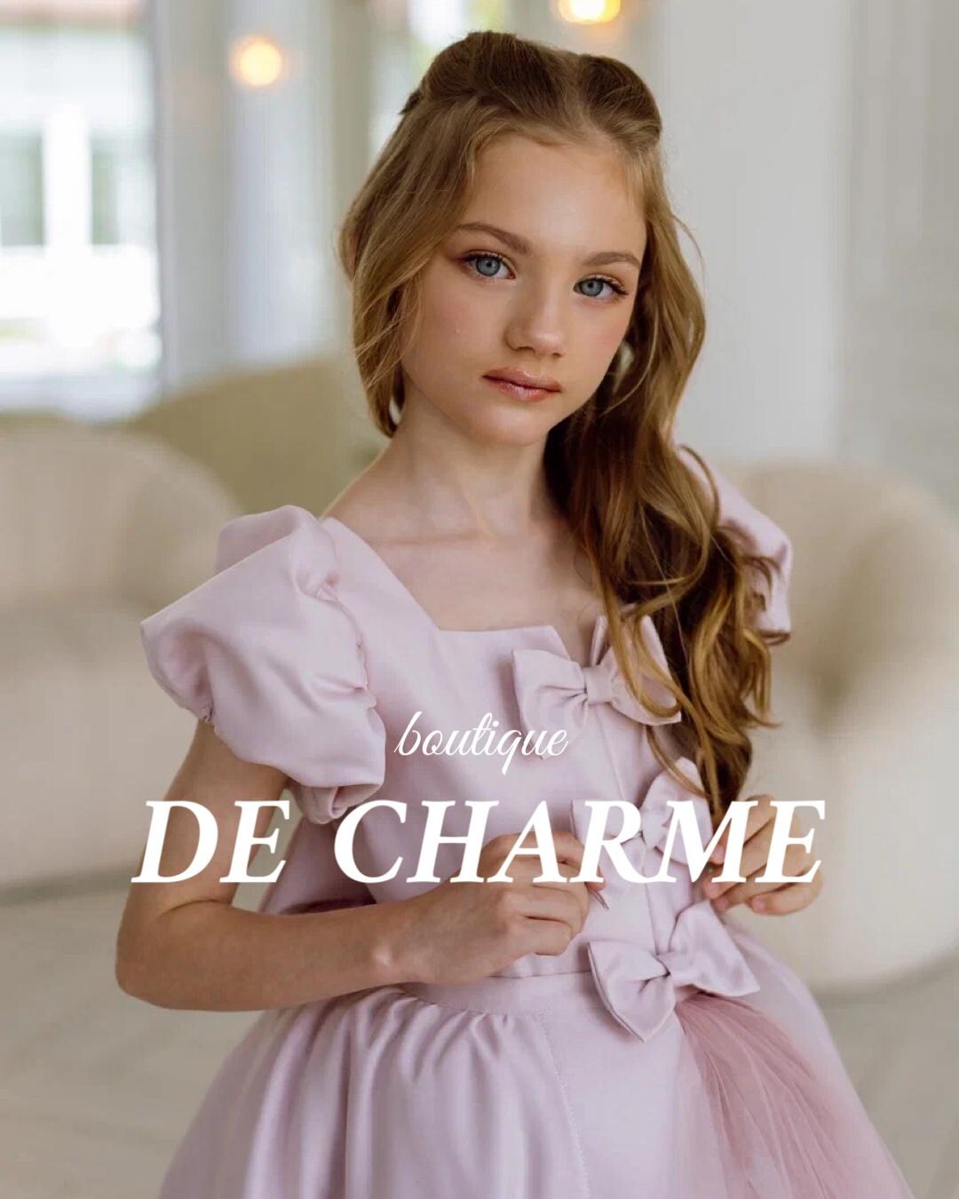 Fancy Kids Pink Embroidered Satin & Tulle Baby Girl Dress w/ Satin Rhinestone Bow main image 1