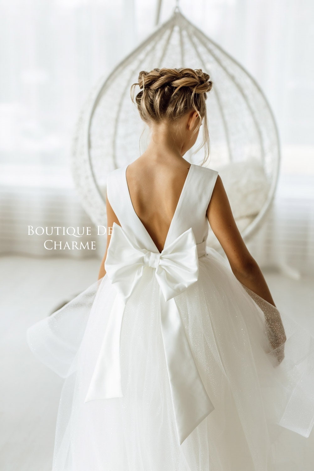 Girls white satin dress hot sale