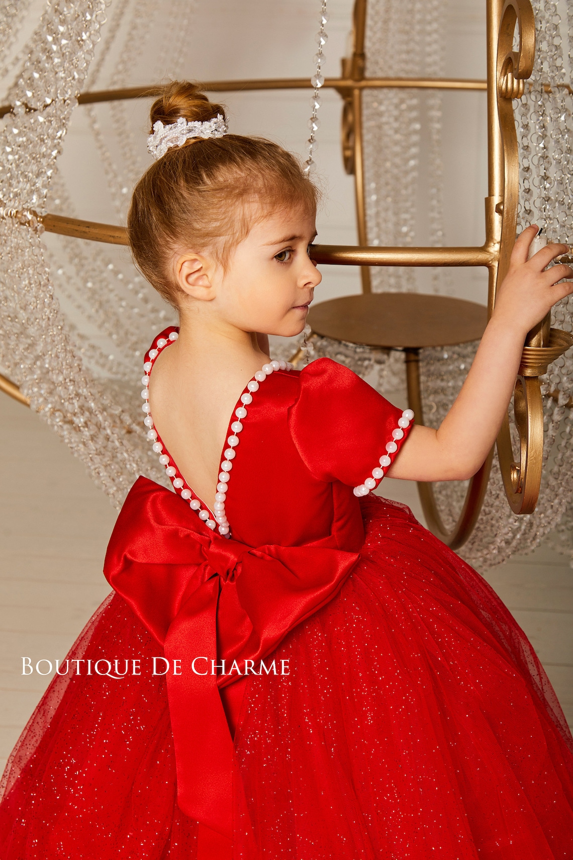 Red Flower Girl Dressgirl Wedding Dressflower Girl Dress Etsy