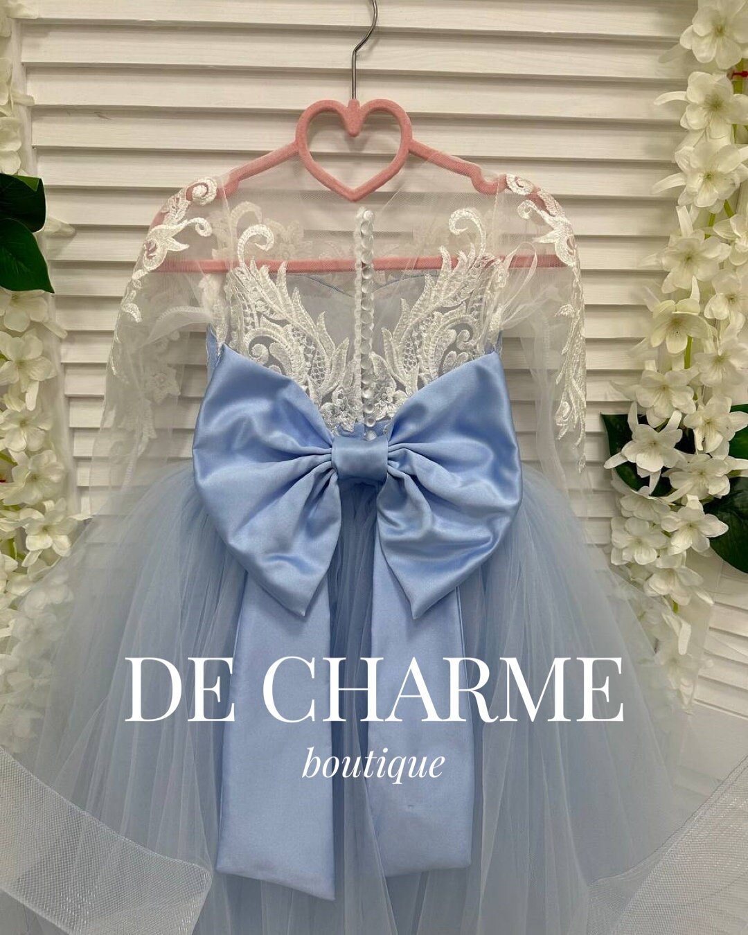 light blue toddler dress formal Light Blue A-Line Floral Embroidered Flower Girl Dress | Light Blue / 5-6 Years (130cm) main image 0