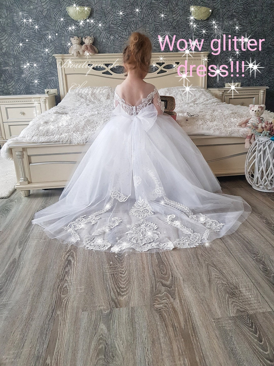 Lace Flower Girl Dress,flower Girl Dress Tulle,sparkle
