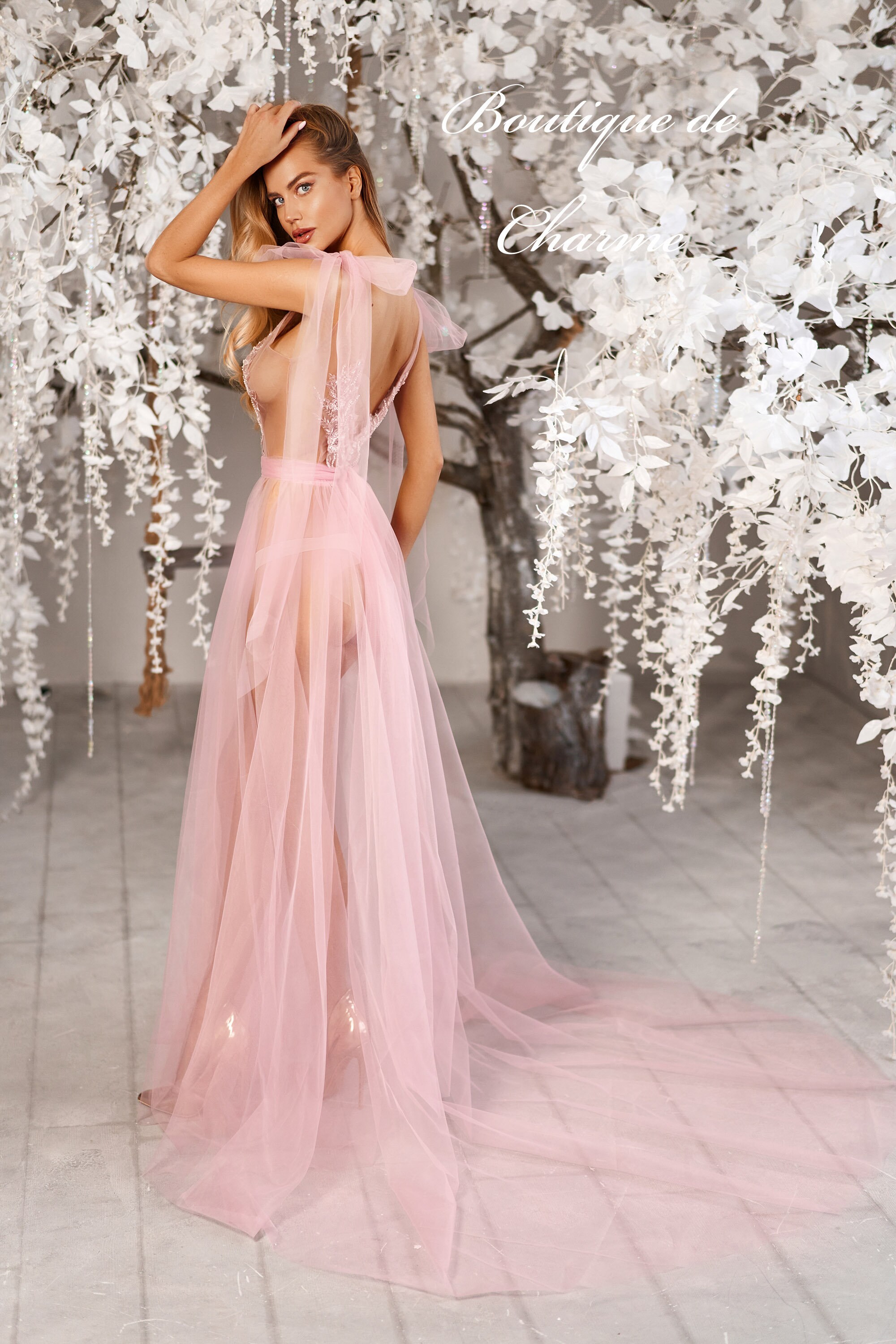 tulle robe for photoshoot