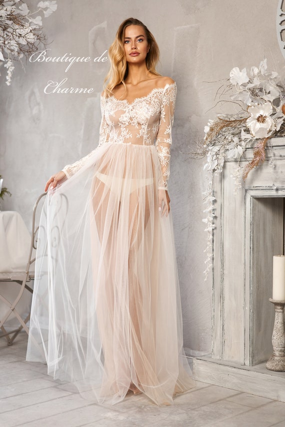 lace tank top wedding dress Luxury Bloom Plump A-Line Wedding Dress Champagne