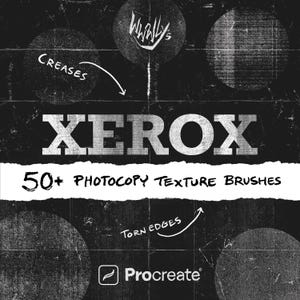 XEROX Photocopy texture brushes for Procreate - gritty distressed textures torn edges and paper creases