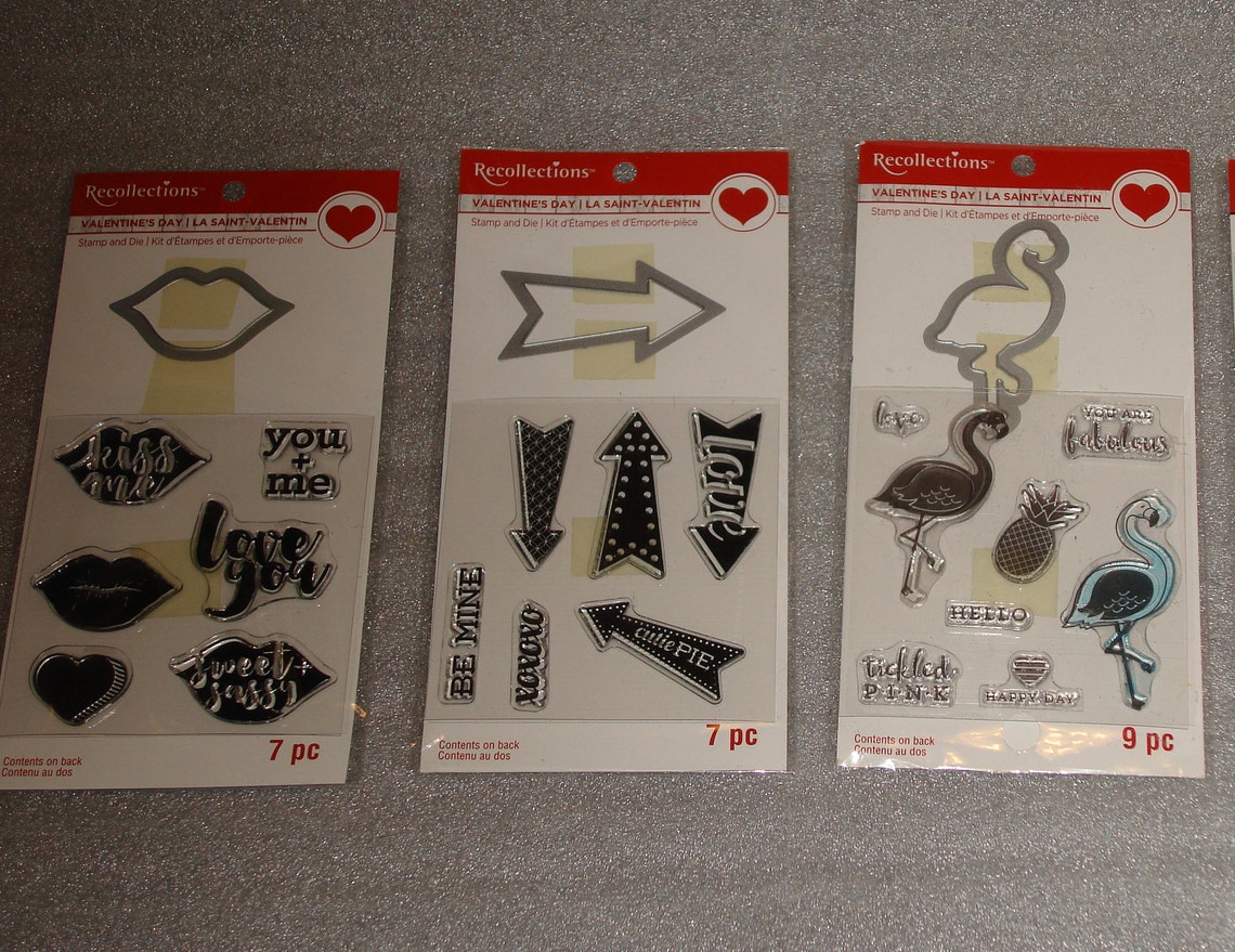 Recollections Valentine Stamps With Die Sets Card Making Etsy