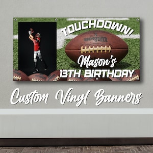 Custom Birthday Banner, Personalized Banner, birthday boy, football banner